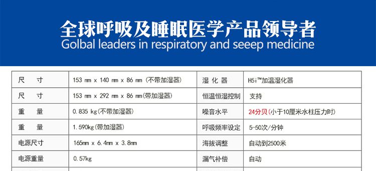 瑞思迈呼吸机S9 VPAP ST双水平呼吸机